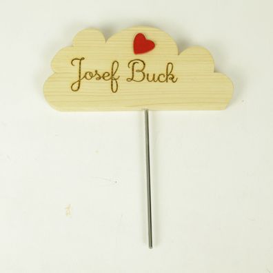 Holz Wolke gravur Stecker 22cm Handmade