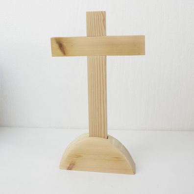 Kreuz 20cm Holz mit stativ Handmade Holz Jesus Christus Ostern