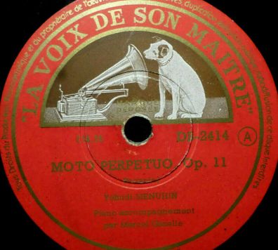 Yehudi Menuhin "Ronde Des Lutins, Op. 25 / Moto Perpetuo, Op. 11" 78rpm 12"