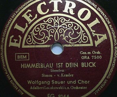 Wolfgang SAUER "So verliebt / Himmelblau ist dein Blick" Electrola 10" 78rpm