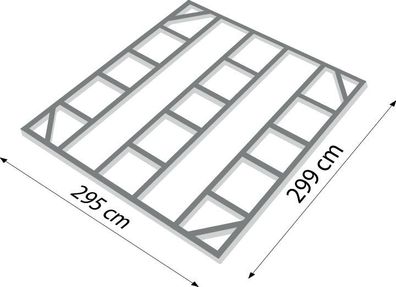 Fundamentbodenrahmen "Globel" 10x10 für Dream Gerätehaus Schuppen Rahmen Boden