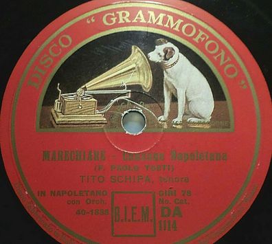 TITO SCHIPA "Ideale Melodia / Marechiare - Canzone Napoletana" Grammofono 1930