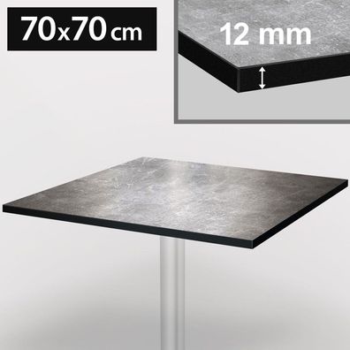 2er-Set Bistro Terrassen Tischplatte | 70x70cm | Beton | 100% HPL | Compact Werzalit