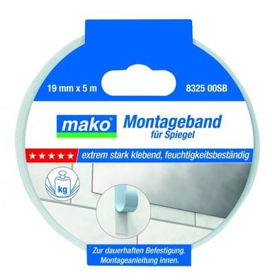 Mako Montageband für Spiegel 19mm x 5m Nr. 832500 Spiegelband