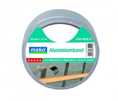 Mako Premium Aluminiumband 50mm x 10m Nr. 83400 Aluminiumklebeband Aluklebeband