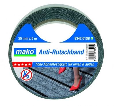 Mako Premium Anti Rutschband 25mm x 5m schwarz selbstklebend Nr.834201