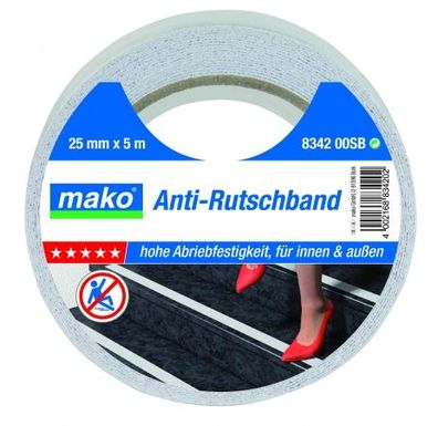 Mako Premium Anti Rutschband 25mm x 5m Weiß selbstklebend Nr.834200