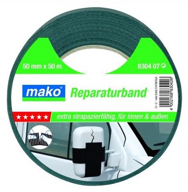 Mako Reparaturband schwarz 50mm x 50m Nr. 830407 Verstärken, Abdichten Panzertabe