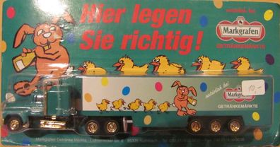 Markgrafen Getränkemarkt Nr.75 - Ostern 2001 - Ford 9000 - US Sattelzug