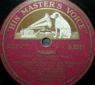 Anne Ziegler & Webster Booth "Love Me To-Night / To-Morrow" HMV 1943 78rpm 10"