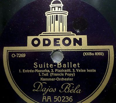 DAJOS BÉLA "Suite-Ballet - Francis Popy" Odeon 78rpm 12"
