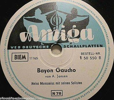 DIETER RESCH, Solo-Gitarre & Heinz Munsonius "Bayon Gaucho / Cubana" Amiga 78rpm