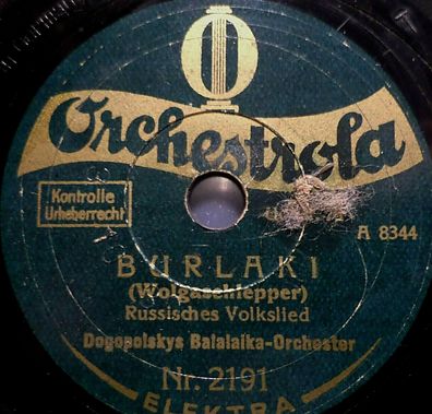 Dogopolskys Orchester "Stenka Rasin / Burlaki" Orchestrola 78rpm 20 cm