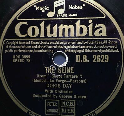 DORIS DAY "The Seine (from "Sauce Tartare") / Canadian Capers" Columbia 78rpm