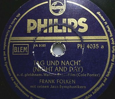 FRANK FOLKEN & JAZZ-SYMPHONIKER "Tag und Nacht / Begin The Beguine" Philips 10"