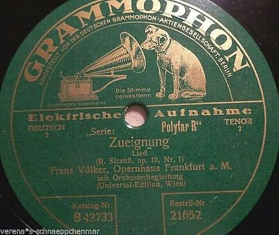 FRANZ VÖLKER & Orchester "Zuneigung / Ständchen" 78rpm 10" Grammophon 1928