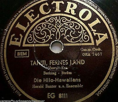 HARALD BANTER & Ensemble "Unter Palmen an Meer / Tahiti, fernes Land" 78rpm
