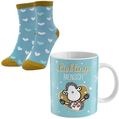 Sheepworld Winter Geschenkeset Tasse & Socken 2021 "Lieblingsmensch" Neuware