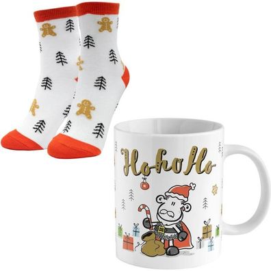 Sheepworld Winter Geschenkeset Tasse & Socken 2021 "Ho ho ho" Neuware