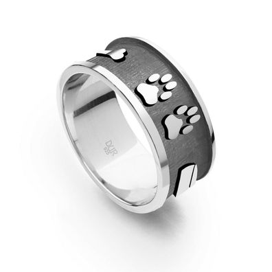 DUR Schmuck Ring "Lucky Dog" 925/ - sandlos, Silber 925/ - rhodiniert (R5458)