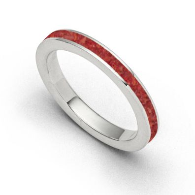 DUR Schmuck Ring Mosaikkoralle, Silber 925/ - rhodiniert (R5669)
