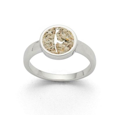 DUR Schmuck Ring SYLT Strandsand, Silber 925/ - rhodiniert (R5497)