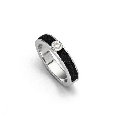 DUR Schmuck Ring VENUS Lavasand, Silber 925/ - rhodiniert (R5618)
