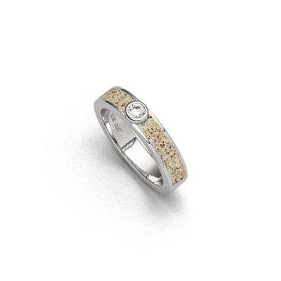DUR Schmuck Ring VENUS Strandsand, Silber 925/ - rhodiniert (R5619)