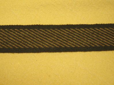 Webborte Herrenhutband Wollborte schwarz hellbraun 3,2 cm breit je 1 Meter