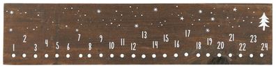 IB Laursen 52cm Advents Weihnachts Kalender 1-24 Holz Schild Weihnachten Hängen