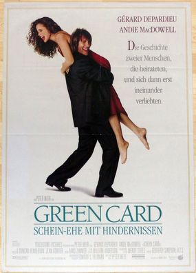 Green Card - Original Kinoplakat A1- Andie MacDowell, Gérard Depardieu - Filmposter