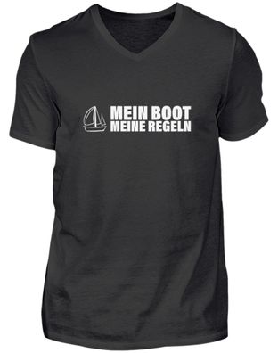 MEIN BOOT MEINE REGRLN - Herren V-Neck Shirt