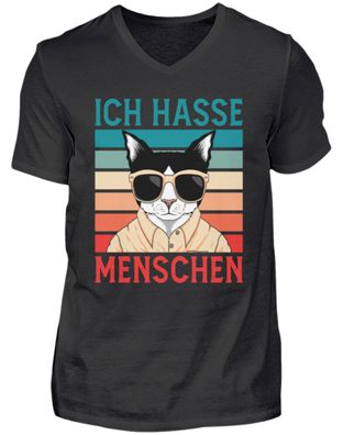 ICH HASSE Menschen - V-Neck Herrenshirt-09AMPGXV