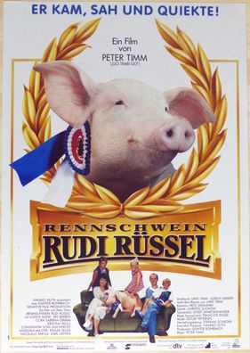 Rennschwein Rudi Rüssel - Original Kinoplakat A1-Ulrich Mühe, Iris Berben- Filmposter