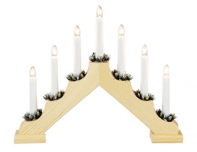Kerzenständer Mit Hellen Kerzen 38 Cm Holz Natur