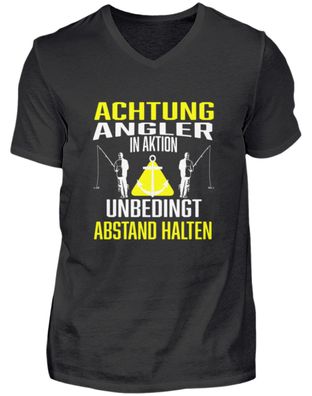 ANGLER IN AKTION Abstand HALTEN - Herren V-Neck Shirt