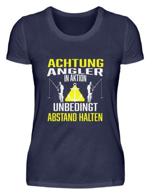 ANGLER IN AKTION Abstand HALTEN - Damen Premiumshirt