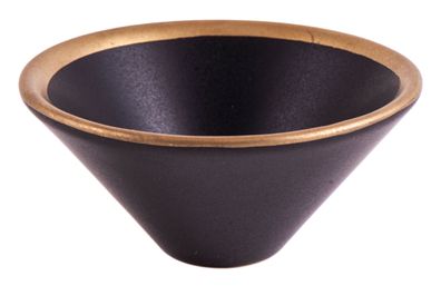 Räucherschale schwarz-gold Keramik &oslash; 10 cm Räuchergefäß mit Geschenkkarton