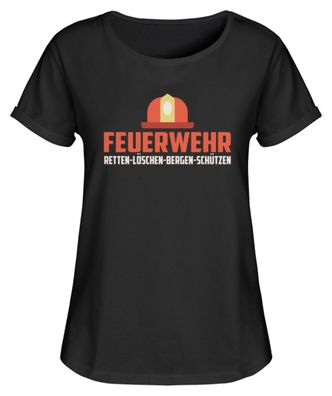 Feuerwehr RETTEN-LÖSCHEN-BERGEN-SCHÜTZEN - Damen RollUp Shirt