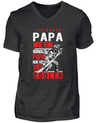 Normaler Papa Feuerwehr nur viel cooler - Herren V-Neck Shirt