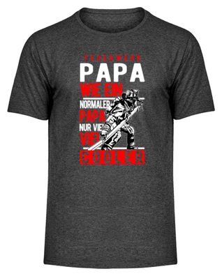 Normaler Papa Feuerwehr nur viel cooler - Herren Melange Shirt