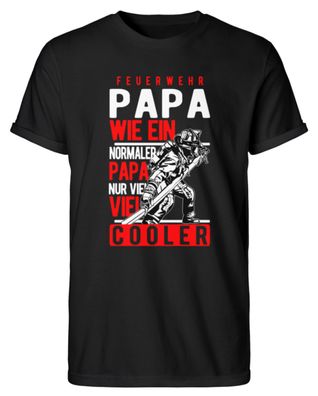 Normaler Papa Feuerwehr nur viel cooler - Herren RollUp Shirt