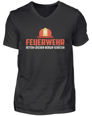 Feuerwehr RETTEN-LÖSCHEN-BERGEN-SCHÜTZEN - Herren V-Neck Shirt