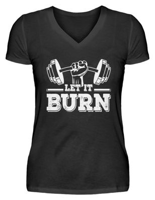 LET IT BURN - V-Neck Damenshirt-M0X5SY9U