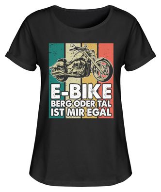 E-BIKE BERG ODER TAL IST MIR EGAL - Women Rollup Shirt-H9LOEH56