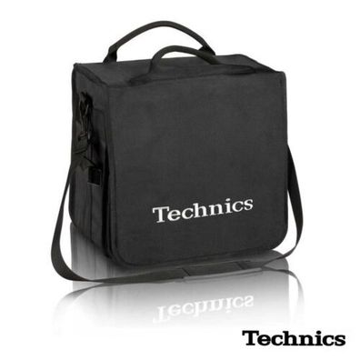 Technics DJ BackBag schwarz Eingesticktes Logo silber für 45 LPs
