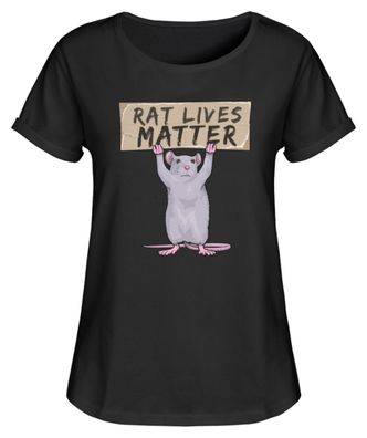 RAT LIVES MATTER - Damen RollUp Shirt