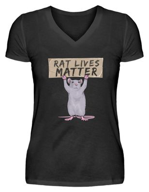 RAT LIVES MATTER - V-Neck Damenshirt