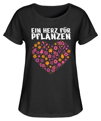 EIN HERZ FÜR Pflanzen - Damen RollUp Shirt