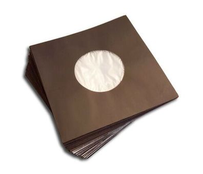 Single 7" Vinyl Innenhüllen Papier gefüttert 50 Stück schwarz antistatisch